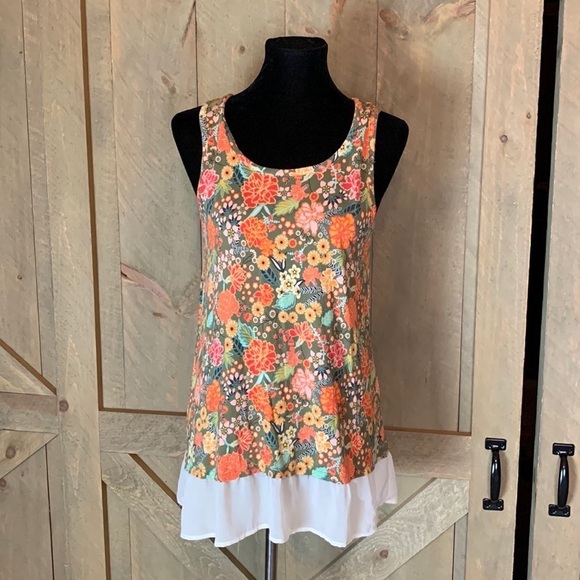 Matilda Jane Open Orchards floral tank with sheer back Size Small - Picture 6 of 11